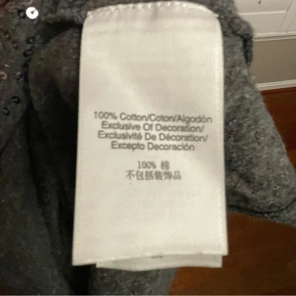 DKNY Shimmering Dark Gray Short Sleeve Tee - Picture 5 of 8